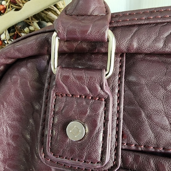 Thirty One Purse Pebbled Vegan Leather Plum Colour Jewels Gems Vintage Pebble - Picture 3 of 6